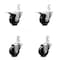 Service Caster 3 Inch Soft Rubber Swivel 3/4 Inch Square Stem Caster Total Lock Brakes, 2PK SCC-SQTTL20S314-SRS-34-2-S-2 - alternate 1